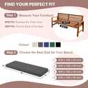 Outdoor Bench Cushions for Outdoor Furniture, 42x18 Inch, Waterproof Patio Furniture Cushion, Fade Resistant Bench Cushions for Porch Swing, Long Bench, Indoor, Dark Grey
