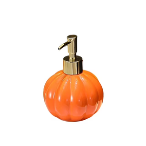 2 x Soap Dispenser Luxury Ceramic Soap Dispenser with Pump Bathroom Shower Gel Shampoo Push Empty Bottle(Orange)