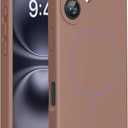 Miracase Compatible with iPhone 16 Case, [Soft Anti-Scratch Microfiber Lining], Compatible with MagSafe, Liquid Silicone Case Shockproof Drop Protection Phone Case for 16,Chocolate