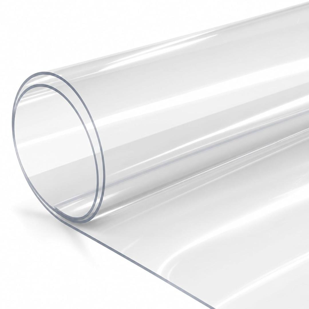 Beeveer 24 x 96 Inch Clear Flexible PVC Sheet Roll