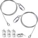 2Pcs Lift Cable Compatible with Gorilla Lift Trailer Gate Assist with EZ Spring Clips, with 4Pcs Aluminum Alloy Rollers Pins Washers, Fit for Open Utility Trailer Tailgate Ramp Lift Assist Kit