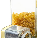 BETTWILL Glass Storage Jars-Large Kitchen Glass Canisters with Airtight Lids -Coffee Pasta Sugar Tea Snack Nuts Cookie Flour Food Container - Set of 2