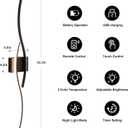 KARTOOSH Battery Operated Wall Sconces Set of Two with Remote Control, Dimmable/3 Color/Night-Light/Timer/Memory, Black Modern Wireless LED Sconce for Living Room, Hallway, Bedroom, 39.3 Inch (2 Pack)