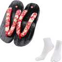 Anime Cosplay Women Japanese Wooden Clog Versatile Geta Sandals Traditional Kimono Slippers Flip Flops (6, Red Flower)