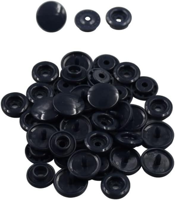 Black Plastic Snap Button Size 20 200Sets Sew On Plastic Snap Fasteners for Clothing Glossy T5 Round -B5