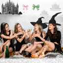 Witch Hat and Princess Crown Set Halloween Cosplay Accessories Queen Crown and Black Wizard Hats for Pink Green Party Favors Birthday Dress up Costume