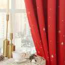 BGment Red Christmas Curtains for Living Room, Grommet Christmas Decoration Window Blackout Curtains with Christmas Tree and Snowflake Print, 2 Panels, Each 52 x 84 Inch, Red