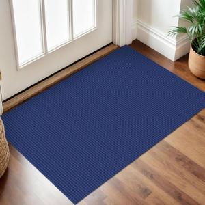 IOHOUZE Small Area Rug 2x3 Washable Woven Rugs for Entryway Non Slip Rubber Backed Front Door Rugs Indoor Doormat Throw Rug Floor Carpet for Entrance Kitchen, Royal Blue/Navy