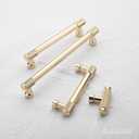 Alzassbg 10 Pack Gold Cabinet Pulls, 3-3/4 Inch(96mm) Hole Centers Knurled Kitchen Cabinet Handles for Cabinets and Drawers AL3017BB