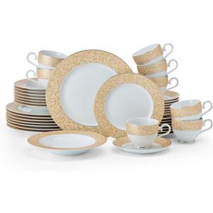 Mikasa Parchment Gold 40 Piece Dinnerware Set, Service for 8