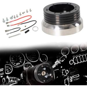5 & 6 Hole Billet Steering Wheel Hub Adapter Black