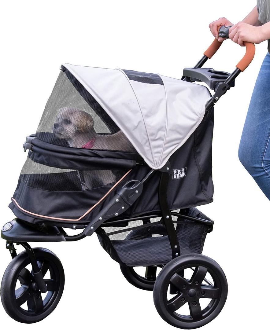 Pet Gear AT3 – Zipperless Pet Stroller, Gray Color