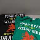 2 Pcs Come Over to The Welsh Side Wales Dragon T-Shirt, S, Black & Red