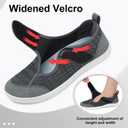 LeIsfIt Womens Wide Diabetic Shoes Adjustable Barefoot Walking Shoes Breathable Zero Drop Sneakers for Wide Width Arthritis Edema Feet (Gray) size 6.5
