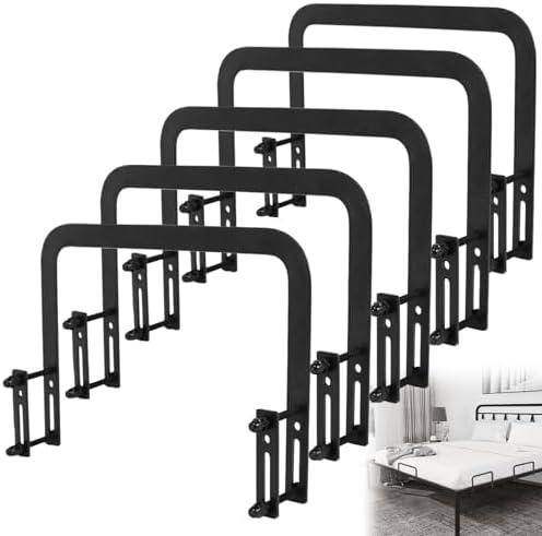 Rioychan Mattress Retainer Bar Keep Mattress Stopper from Sliding,Non Slip Bed Slide Stopper to Prevent Sliding Holder in Place Gripper for Metal Bed Frame - 5 PCS