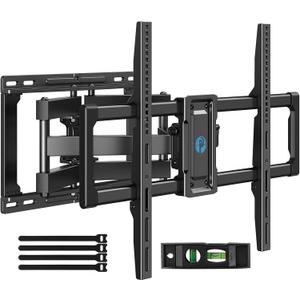 Pipishell Full Motion TV Wall Mount for 4082 inch Flat or Curved TVs, Smooth Swivel & Extension, Tool-Free Tilt with Heavy-Duty Arms, Max VESA 600x400mm up to 110 lbs, Fits 12/16 Wood Studs, PILF11