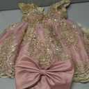 HNXDYY Baby Girl Tutu Dress Princess Lace Embroidery Wedding Party Gown (6-12 Months, #2006-c Pink)