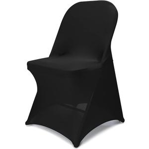 Babenest Spandex Folding Chair Covers - 49 PCS Halloween Upgraded Universal Stretch Washable Fitted Chair Slipcovers Protector for Wedding, Holidays, Banquet, Party, Celebration (Black)