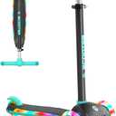 XJD Toddler Scooters for Kids 3-8, 3 Wheel Scooters for Kids 110lbs, LED Light-Up Wheels and Side, 3 Adjustable Height, Lean-to-Steer, Birthday Gift Toy for 3-8 Year Old Girl Boy