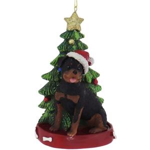 Rottweiler With Resin Christmas Tree Ornament For Personalization