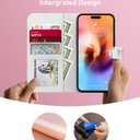 DEENAKIN for iPhone 15 Pro Wallet Case with Card Holder + Cash Clip, RFID-Blocking, Military-Grade Drop Protection & UV-Printed Artwork, Magnetic Closure with Leather Stand - Delicate Bows