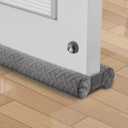 Premium Velvet Under Door Draft Stopper, Door Draft Stoppers for Bottom of Door with Double-Sided Windproof Seal, 30'' to 36'' Adjustable Gap Filler to Blocks Cold Air Light Dust Noise Drafts