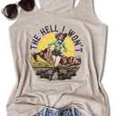 Graphic Tees for Women Summer Tank Tops Vacation Outfits for Women Country Concert Tops Summer Racer Back Tank Tops (Brown, L)