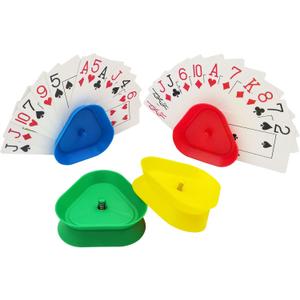 Yuanhe Playing Card Games Holder - 4Pack Little Hands Cards Tray for Kids, Seniors,Hands Free Cards Holders for Cards Game, Poker Parties, Family Card Game Nights