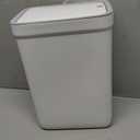 MOPALL 2 Pack Bathroom Trash Can with Lid, 3.6Gal + 2.4Gal Garbage Can with Pop-Up Lid, Small Trash Can Dog Proof, Slim Trash Bin Waste Basket for Toilet, Office, Bedroom, Living Room, Kitchen (White)