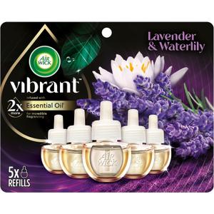 Air Wick Plug in Scented Oil Refill, 5ct, Lavender & Waterlily, Air Freshener, Essential Oils