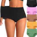 High Waisted Womens Cotton Underwear Tummy Control Comfortable Postpartum Panties Briefs (X-Large, Multicolor 3)
