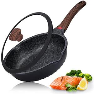 Vinchef Nonstick Deep Frying Pan Saute Pan with Lid, 10in/3Qt Skillet Pan, German 3C+ Ceramic Coating Technology, Aluminum Casting, Induction Compatible