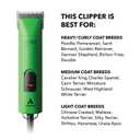 Andis Professional UltraEdge Super 2-Speed Detachable Blade Dog/Pet Clipper, Rotary Motor with Shatter-Proof Housing, Runs Calm & Silent, 14-Inch Cord, for All Dog Coats & Breeds, 120 Volts, Green
