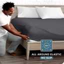 Bare Home Fitted Bottom Sheet Full XL Size - Premium 1800 Microfiber - Ultra-Soft Hotel Luxury - Deep Pocket - Durable and Long Lasting - Extra Long Fitted Sheet (Full XL, Forged Iron Grey)