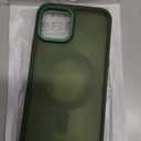 Anuck Case for iPhone 12 Case Magnetic Phone Case Compatible with MagSafe, Soft TPU Bumper Hard Translucent Matte Back Slim Fit Shockproof Protective Cover for Men Women Girls - Dark Green