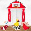 Farm Birthday Party Decorations - Barn Backdrop Door Banner for Farm Themed Party Decor, Barnyard Backdrop for Kids' Photo Booth Props, Baby Showers
