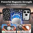 Magnetic Case for iPhone 17 Pro,with Screen Protector & Camera Lens Protector,Cute Black Leopard Print Design for Women Girls Men,Slim Anti Scratch Leopard Case for iPhone 17 Pro Max