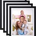 Giftgarden 8x10 Picture Frame Black with Mat, 9x11 Frames Matted to 8 x 10 Photos for Wall or Tabletop Decor, Set of 4