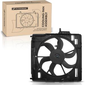 A-Premium Engine Radiator Cooling Fan Assembly with Brushless Motor & 6 Blades Fits for BMW - E70 Series X5 2007 2008 2009 2010 - Replace# 17427598738, 17427537357