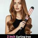 YEEGOR 2 inch Extra Large Curling Iron,Long Barrel Culing Wannd,100-240V Dual Voltage Hair Curler for Big Wave Curls, 12 Temps