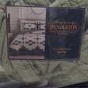 PENDLETON Painted Cove Queen Size Cotton Quilt Set, Southwestern Farmhouse Bedding Cover, Soft Warm Bed Spread with Matching Pillowcase for All Seasons Chic Home Decor Bedding Sets, Full/Queen, Sage