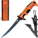 KastKing Ultimate Angler 7" Fillet Knife, Razor Sharp Corrosion-resistant Vanadium Stainless Steel Blade, Fishing Knife Includes Sheath with Sharpener & Line Cutter, EnduraGrip Ergonomic Handle