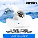 Outboard Propeller Aluminum Boat Outboard Propeller fit Yamaha Engines 25/30/40/50/55/60HP,3-1/2" Gearcase Engines 13 Spline Tooth,RH