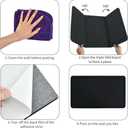 Vuzvuv Black 28"x16" Large Cork Board with 50 Push Pins & Sticky Notes, Self-Adhesive Bulletin Board for Wall, Felt Pin Vision Board for Paste Notes,Schedules Offices Home