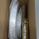 125 Count Gold Plastic Plates Include 25 Dinner Plates 25 Disposable Dessert & Gold Disposable Silverware, Plastic Dinnerware Set Providing for 25 Guests Suitable for Party Wedding (White)