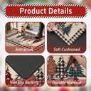 Buffalo Plaid Christmas Tree Merry Christmas Kitchen Mats Set of 2, Xmas Winter Home Decor Low-Profile Kitchen Rugs for Floor,Christmas Kitchen Mats for Floor 17x30+ 17x47 Inch (Linen-black)