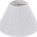 Aspen Creative 33138, Mushroom Pleated Traditional Spider Lamp Shade, Pleated White, 7" Top x 17" Bottom x 13" Slant