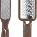 Fu Store 2 Pack Foot Files Callus Remover Stainless Steel Foot Rasp and Dual Sided Feet File Professional Scrubber Pedicure Tools Premium for Feet Care Remove Hard Skin, Brown