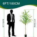 Artificial Black Olive Tree, 6FT Tall Faux Tree with Natural Trunk, for Indoor Home Decor, Large Fake Potted Plant for Office, Living Room, Bedroom Dcor