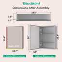 TokeShimi 20x26 Medicine Cabinet Mirror with Storage Tempered, Aluminum Surface Mount or Recessed Medicine Cabinet Silver with Adjustable Shelves for Bathroom Vanity Modern Farmhouse